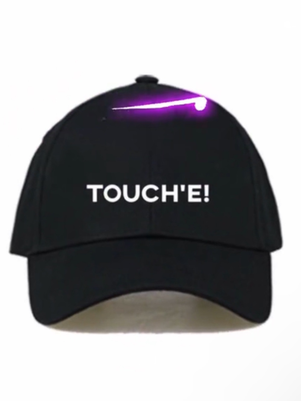 Black 'TOUCH'E!' Dad Hat with White Print